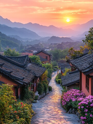 古村夕阳下的宁静2