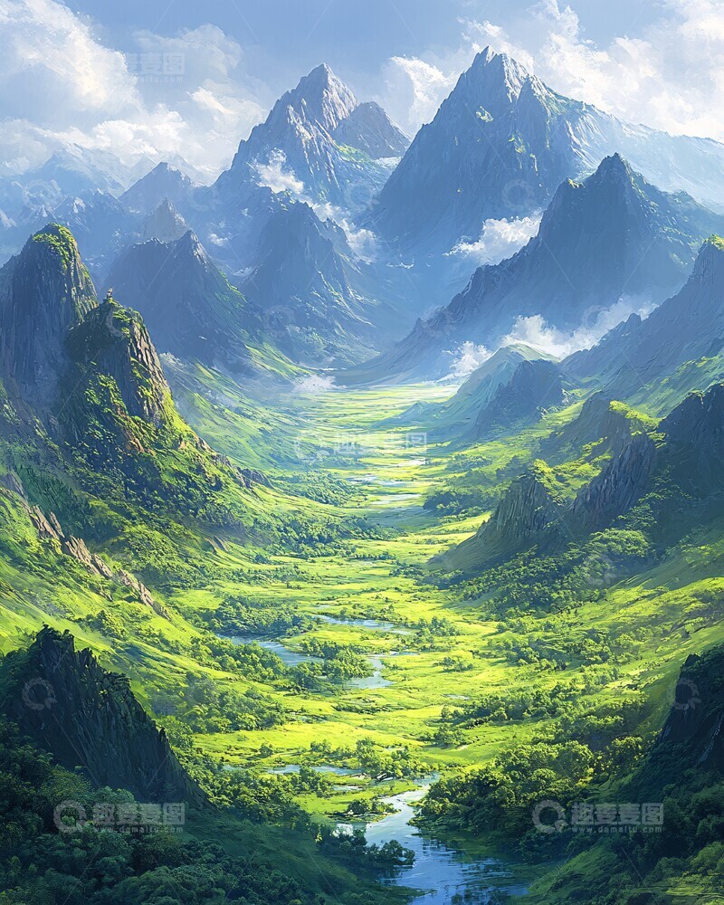 高清大图下载【趣麦麦图】山水草地风光2