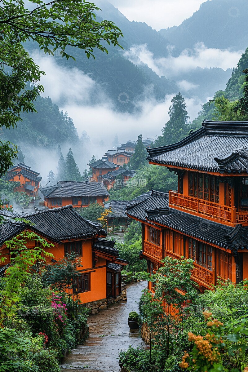 高清大图下载【趣麦麦图】梯田云雾绿意1