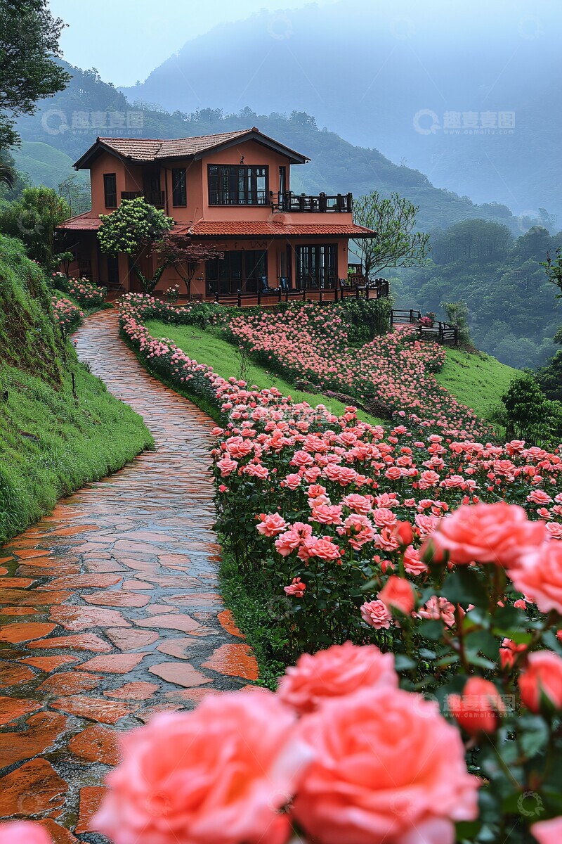 高清大图下载【趣麦麦图】山间别墅玫瑰路2