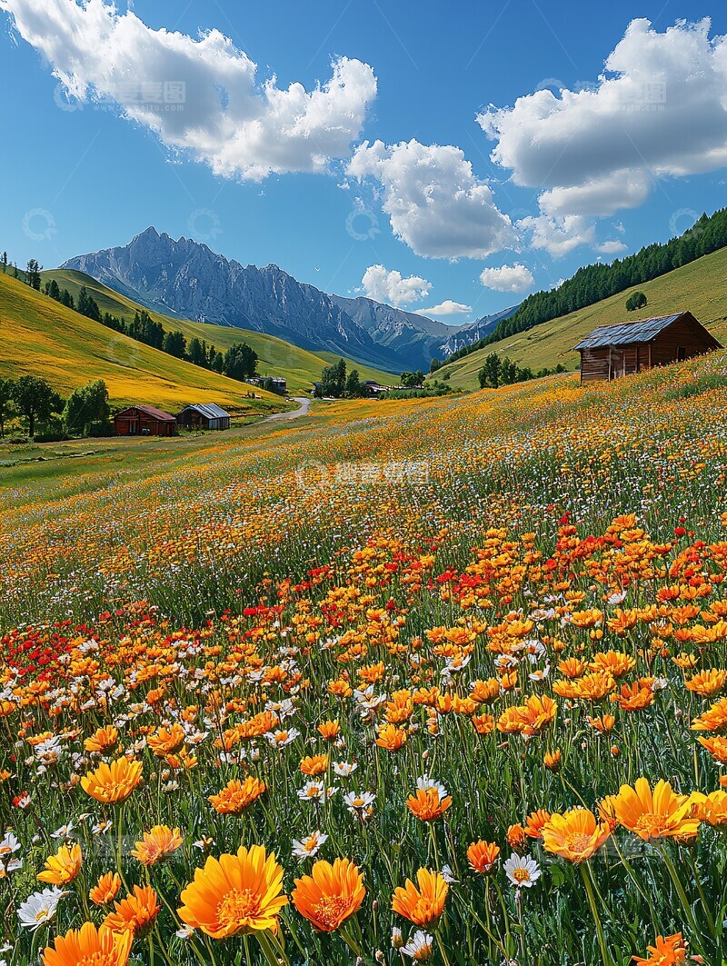 高清大图下载【趣麦麦图】秋日草地与花海