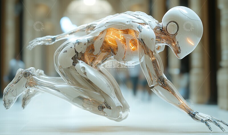 高清大图下载【趣麦麦图】白色机器人全身图2