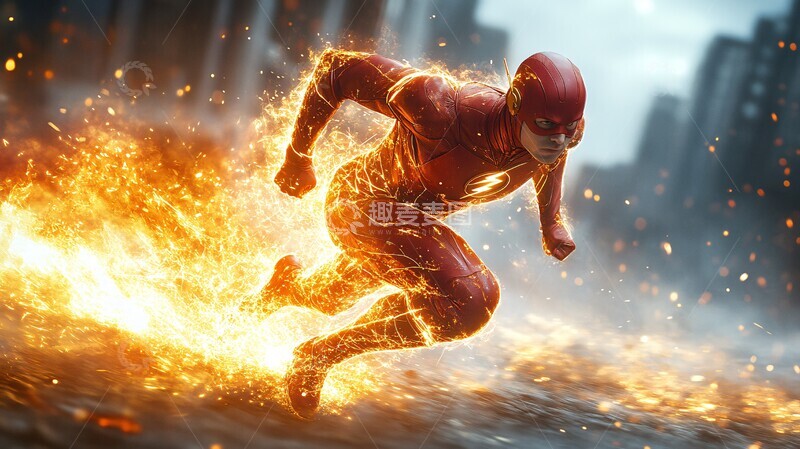高清大图下载【趣麦麦图】闪电侠奔跑瞬间1