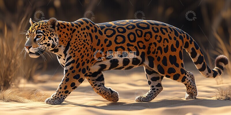 高清大图下载【趣麦麦图】美洲豹悠然行走3