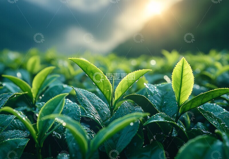 高清大图下载【趣麦麦图】茶园阳光美景