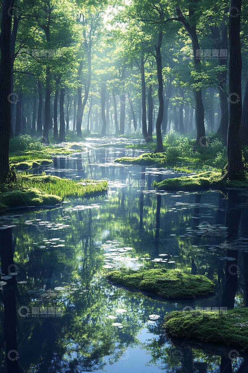 高清大图下载【趣麦麦图】迷雾沼泽倒影3