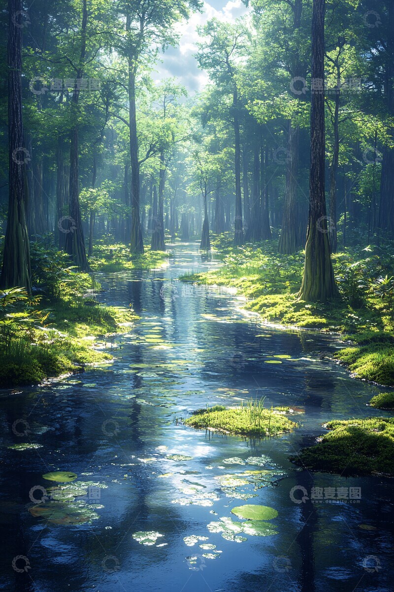 高清大图下载【趣麦麦图】迷雾沼泽倒影2