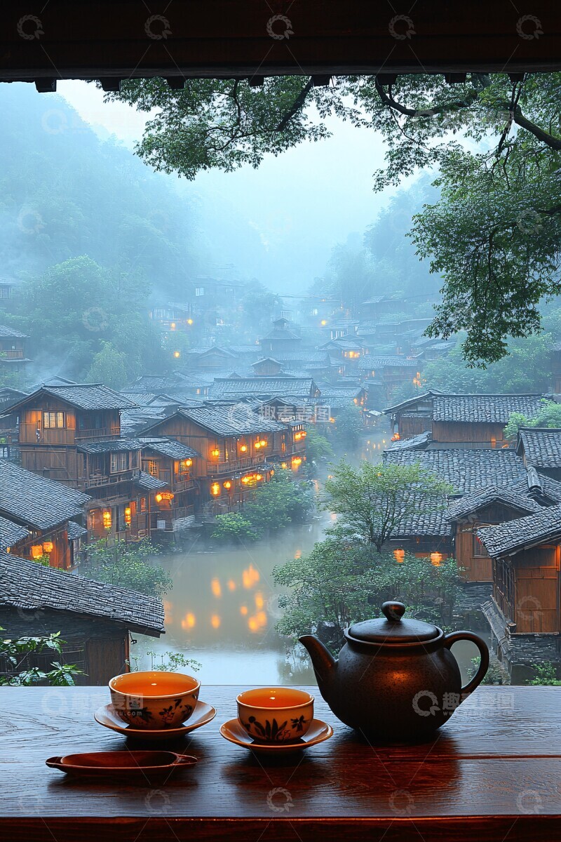 高清大图下载【趣麦麦图】苗寨茶室一瞥1