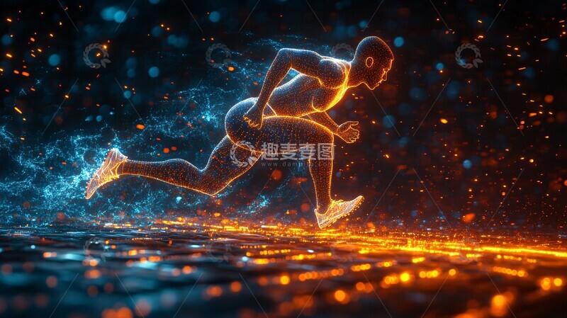 高清大图下载【趣麦麦图】运动员跑步监测分析1