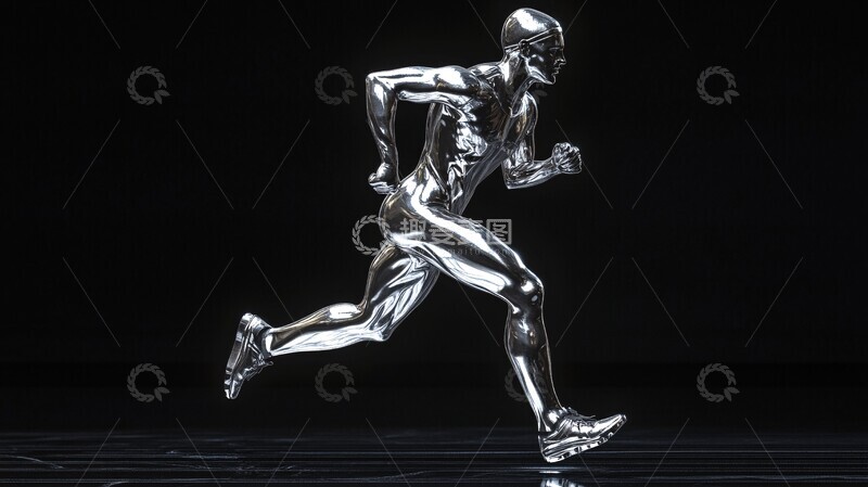 高清大图下载【趣麦麦图】银色跑者光滑赛道2