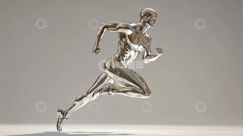 高清大图下载【趣麦麦图】银色跑者光滑赛道1