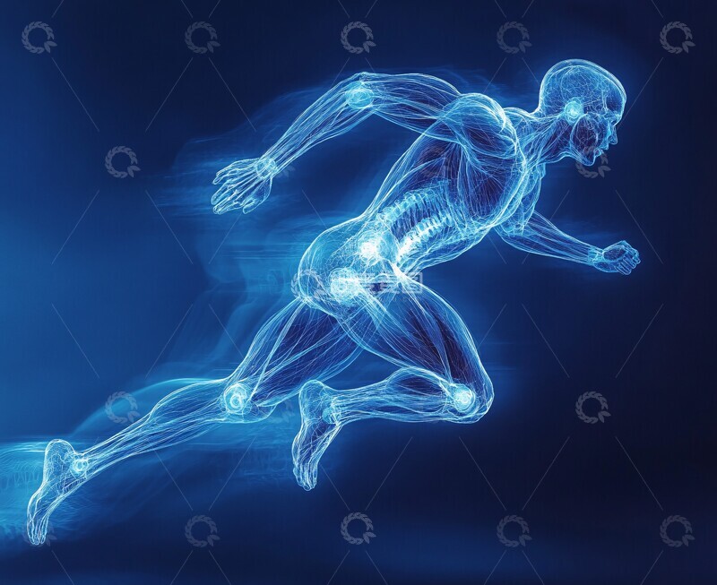 高清大图下载【趣麦麦图】跑步肌肉运动光扫描
