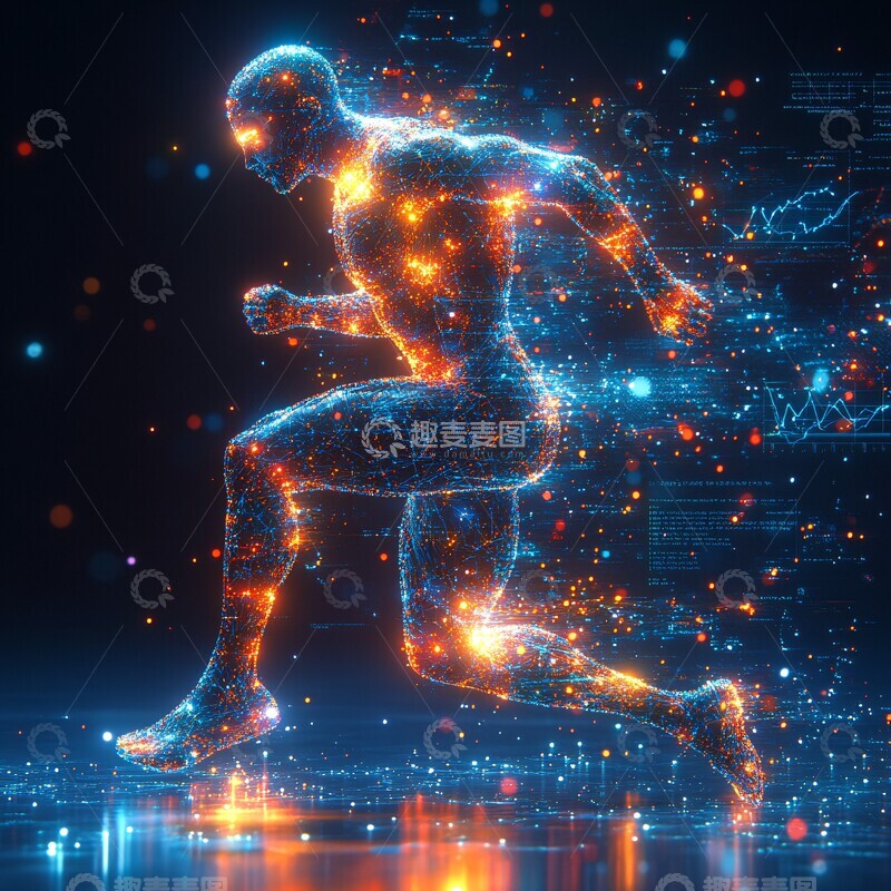 高清大图下载【趣麦麦图】营养分子运动员