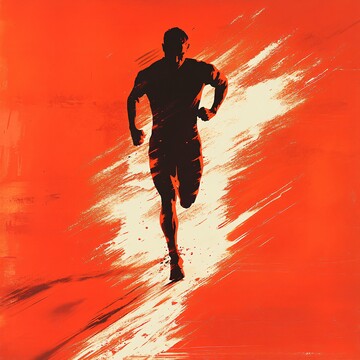 奔跑的剪影奔跑剪影简约