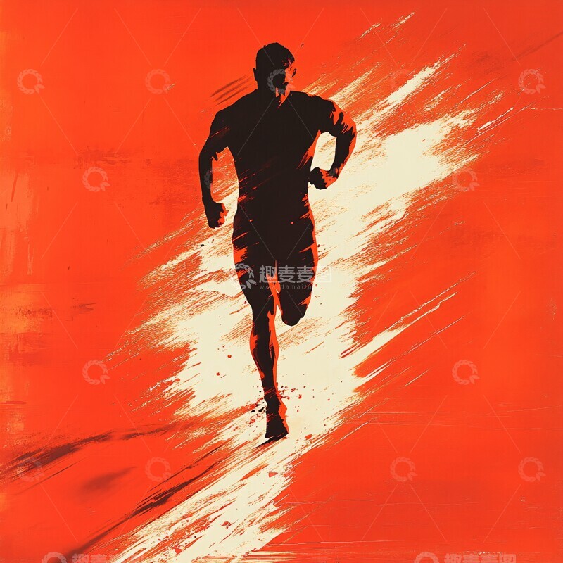 高清大图下载【趣麦麦图】奔跑的剪影奔跑剪影简约