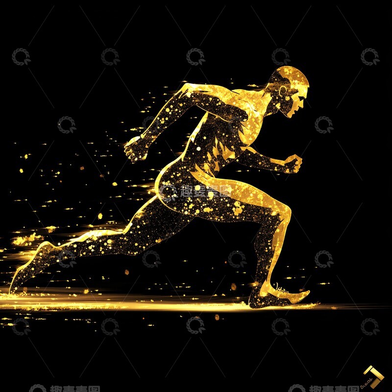 高清大图下载【趣麦麦图】金色身影奔跑1