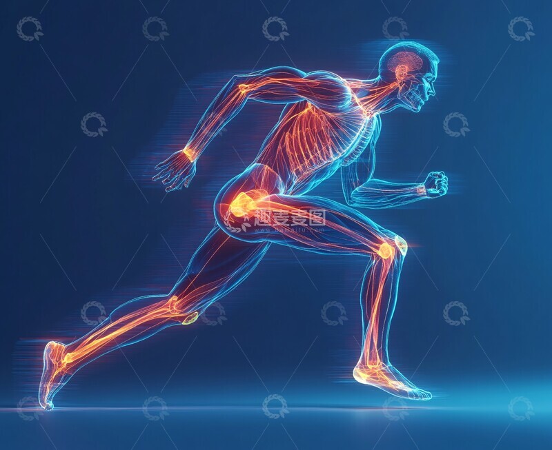 高清大图下载【趣麦麦图】跑步肌肉运动光扫描1