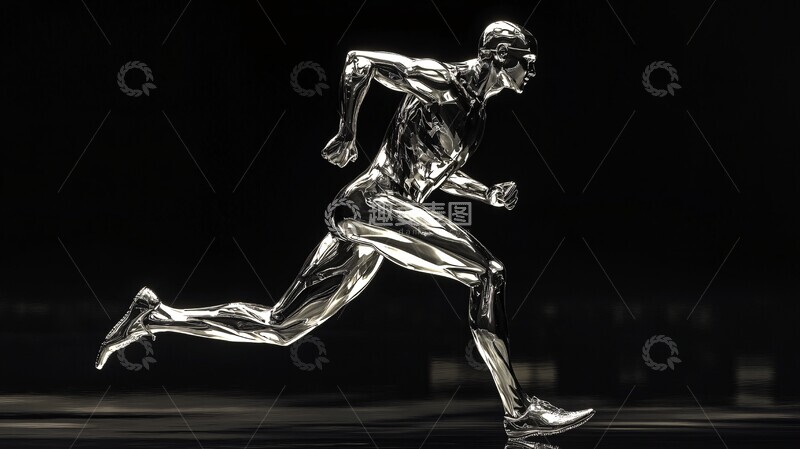 高清大图下载【趣麦麦图】银色跑者光滑赛道3