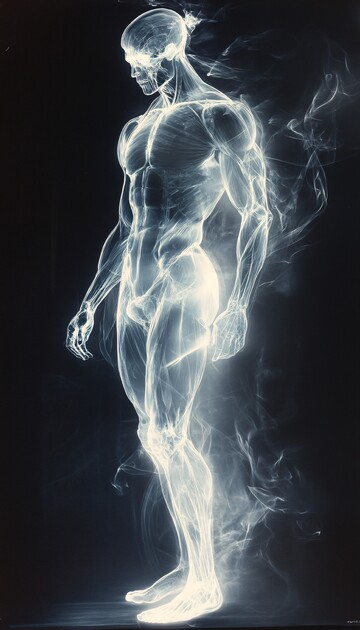 肌肉男光线光片