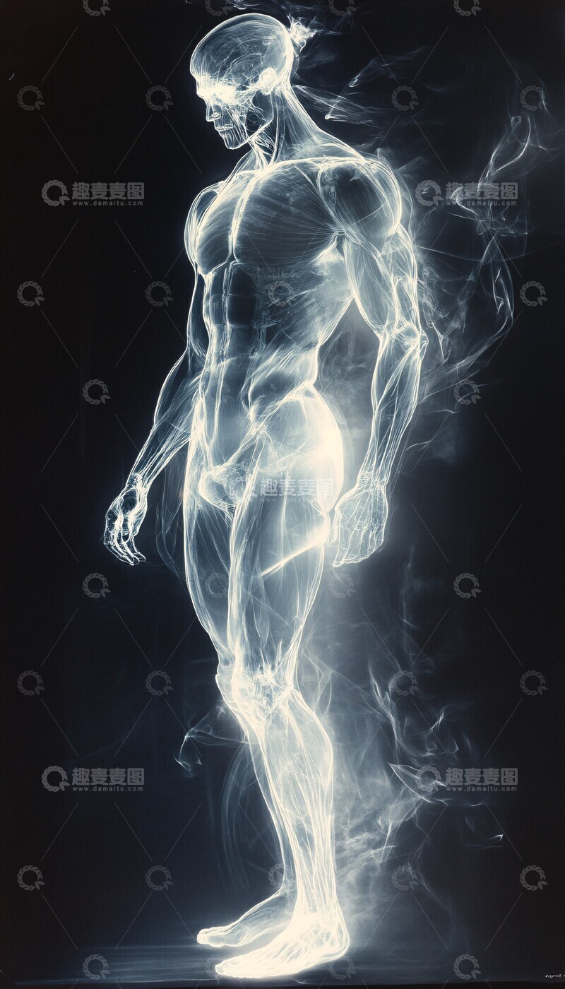 高清大图下载【趣麦麦图】肌肉男光线光片