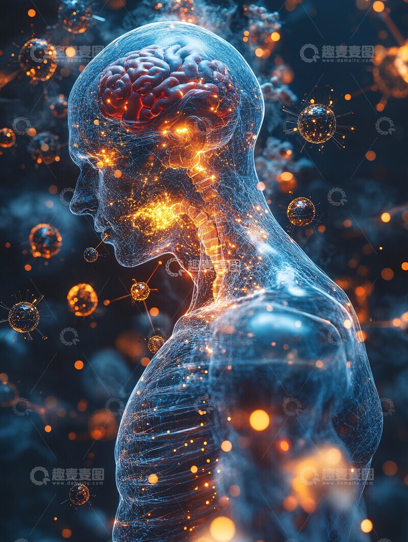 高清大图下载【趣麦麦图】人体炎症示意图3