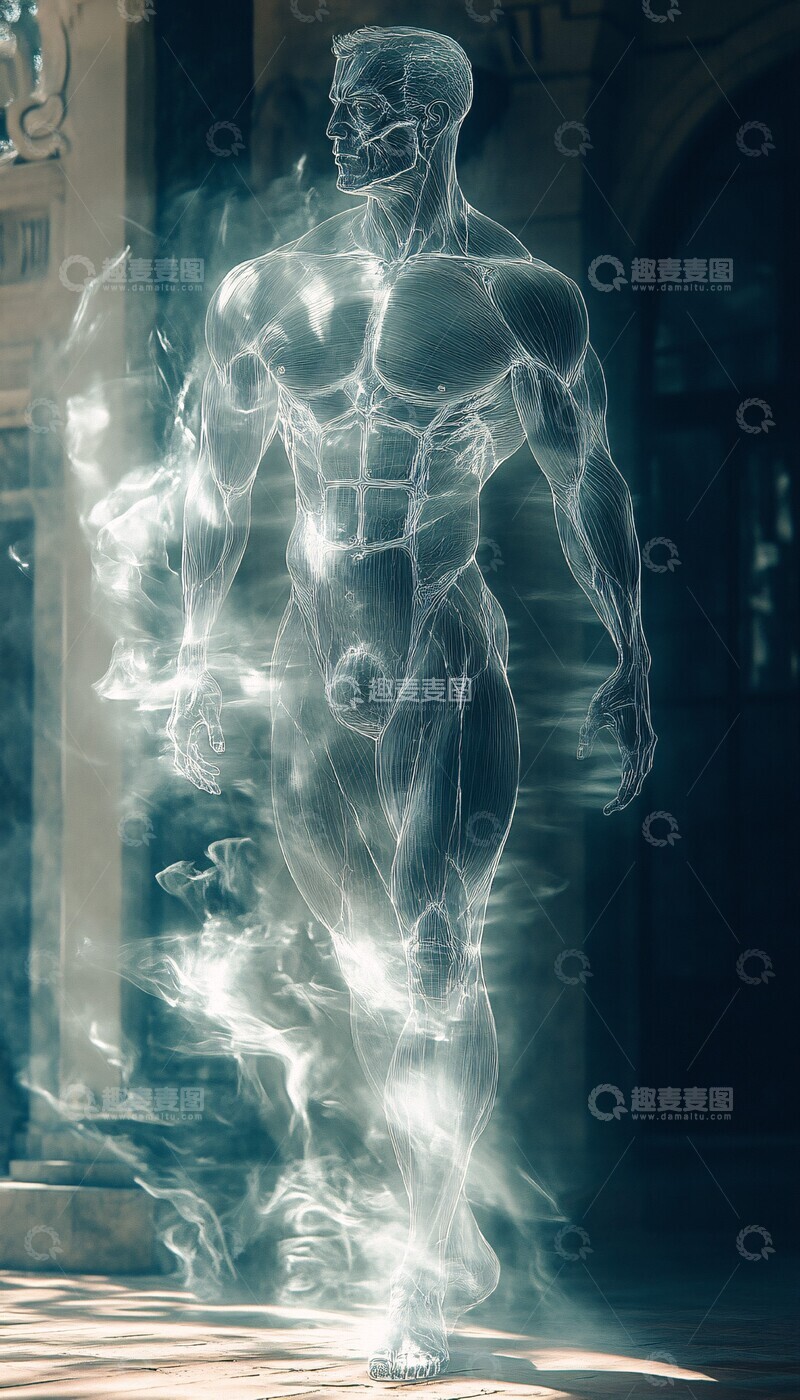 高清大图下载【趣麦麦图】肌肉男光线光片1