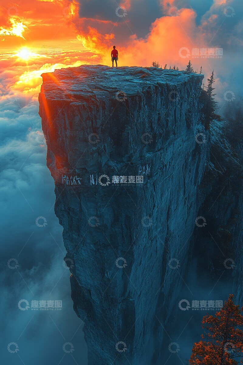 高清大图下载【趣麦麦图】无畏攀登者无畏攀登日出