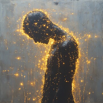 黄色光点人形效果