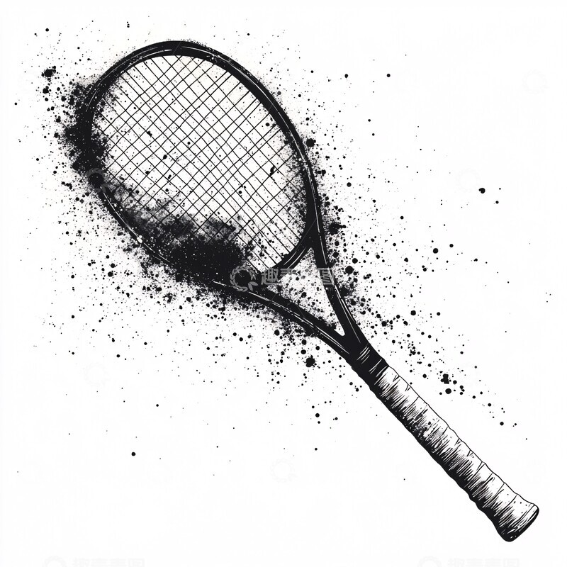高清大图下载【趣麦麦图】网球挥拍尘埃轨迹1
