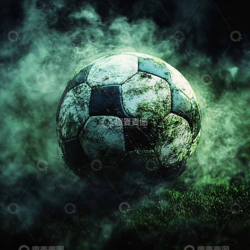 高清大图下载【趣麦麦图】绿黑足球风格2