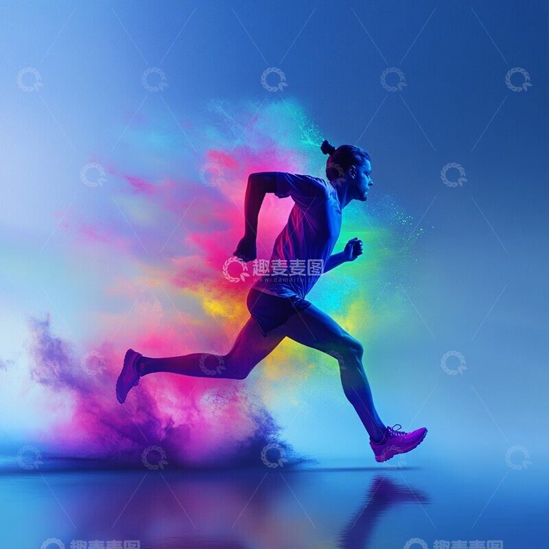 高清大图下载【趣麦麦图】奔跑中的色彩