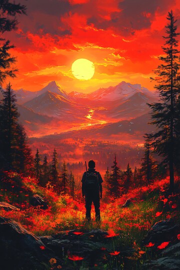 林间晨曦林间晨曦人影