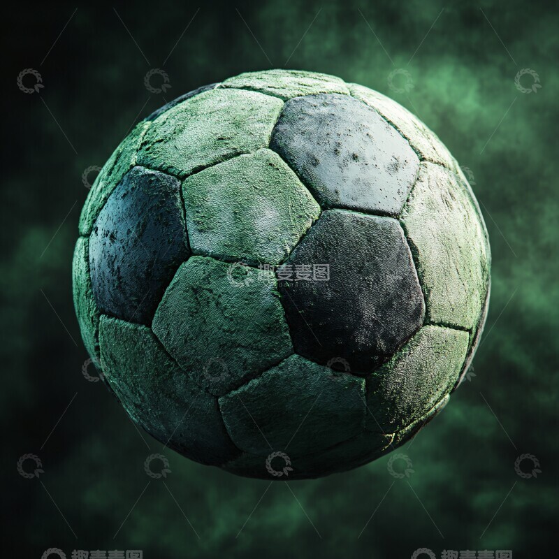 高清大图下载【趣麦麦图】绿黑足球风格3