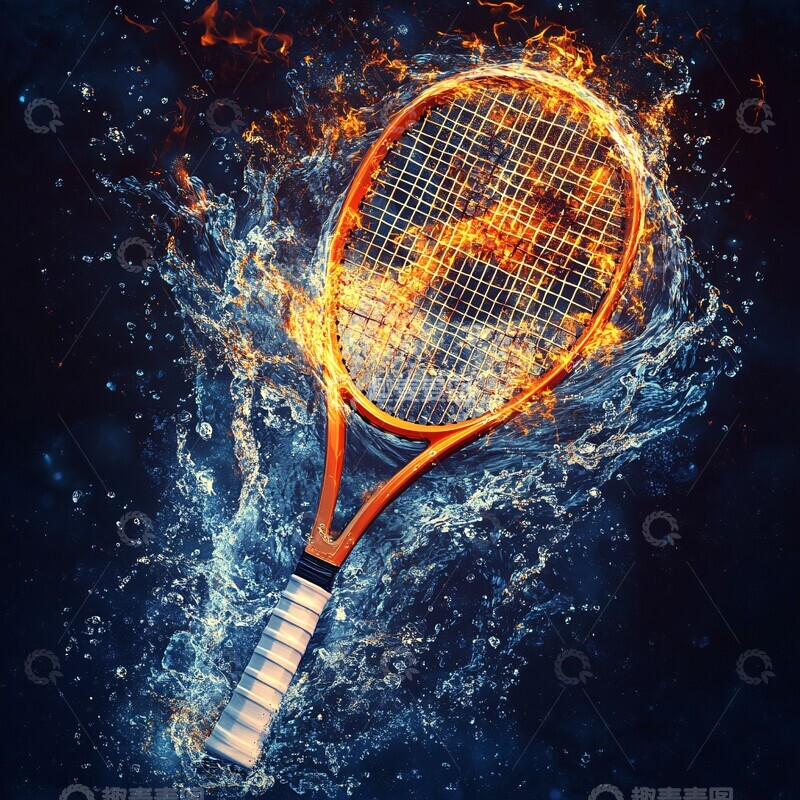 高清大图下载【趣麦麦图】网球水中火焰