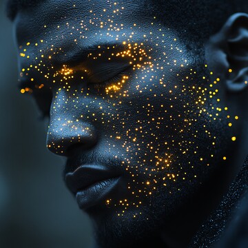 黄色光点人形效果1