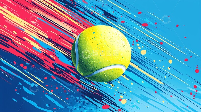 高清大图下载【趣麦麦图】网球旋转几何2