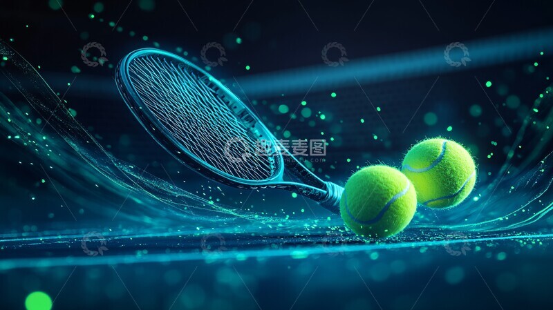 高清大图下载【趣麦麦图】网球悬浮场景2