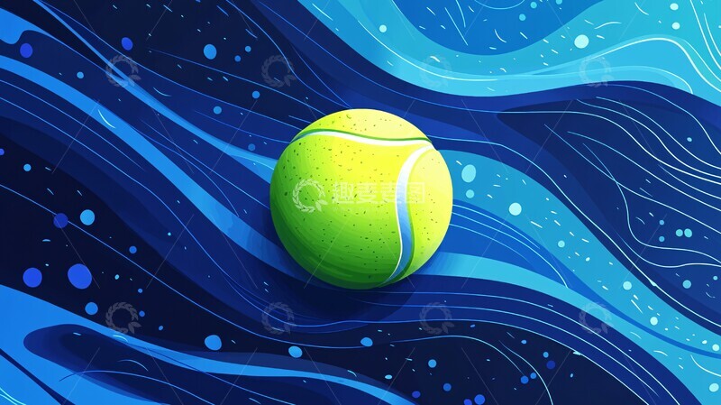 高清大图下载【趣麦麦图】网球旋转几何1