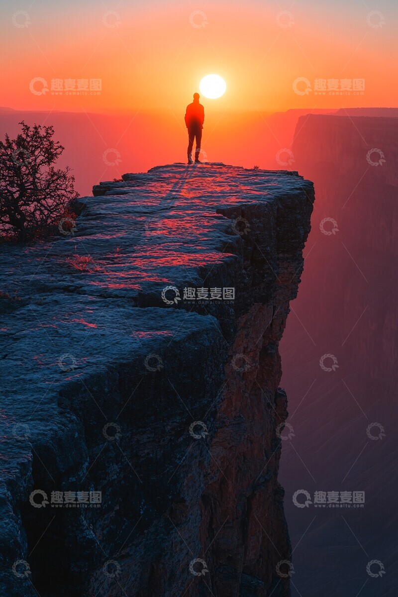 高清大图下载【趣麦麦图】日出时的人影