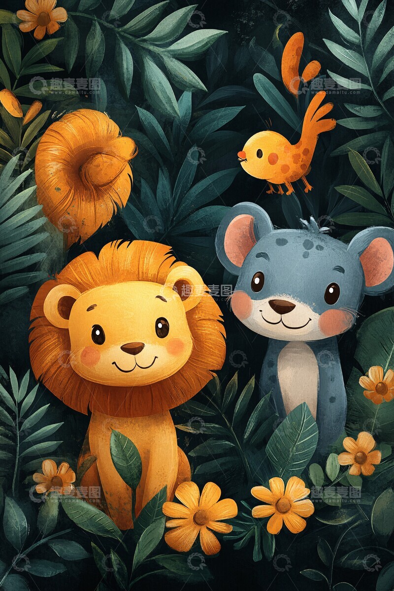 高清大图下载【趣麦麦图】动物乐园生日邀请