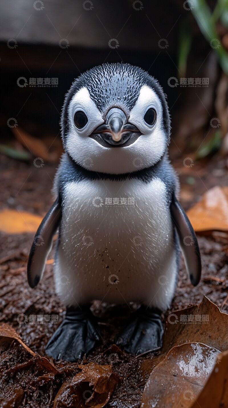 高清大图下载【趣麦麦图】迷你企鹅花园漫步