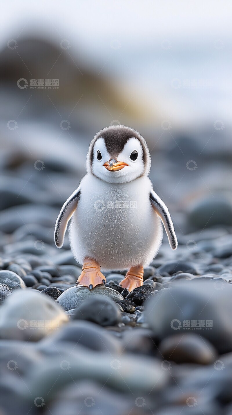 高清大图下载【趣麦麦图】迷你企鹅花园漫步1