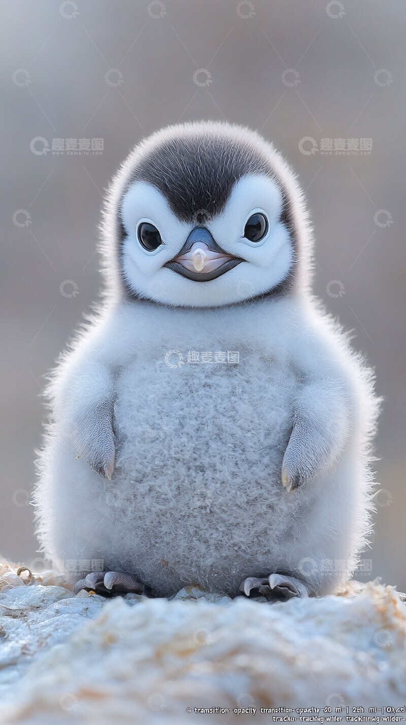 高清大图下载【趣麦麦图】小企鹅坐姿肚大2