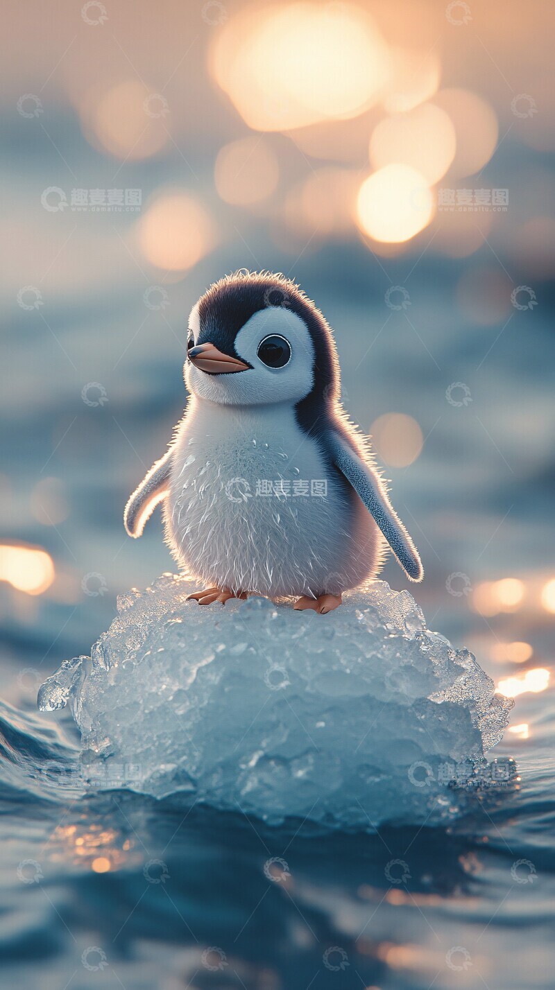 高清大图下载【趣麦麦图】小企鹅冰块海1