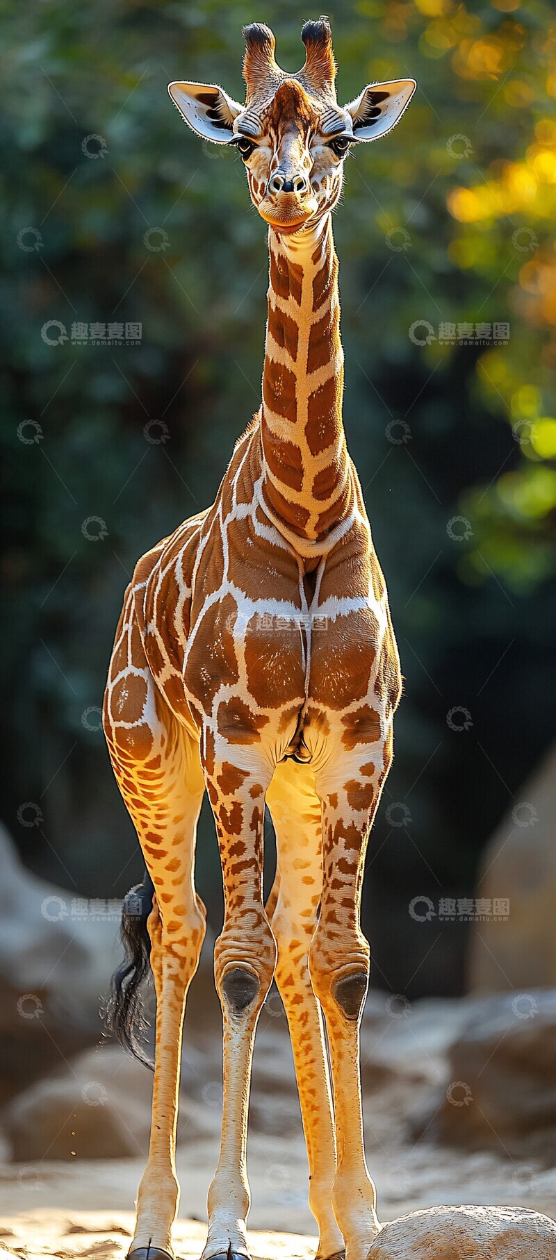 高清大图下载【趣麦麦图】长颈鹿全身剪影