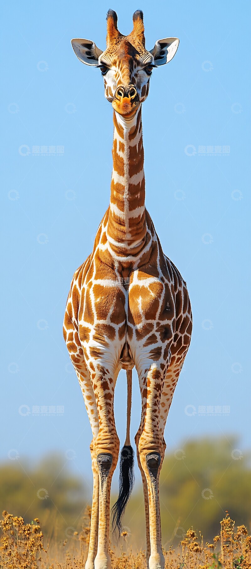 高清大图下载【趣麦麦图】长颈鹿全身剪影1