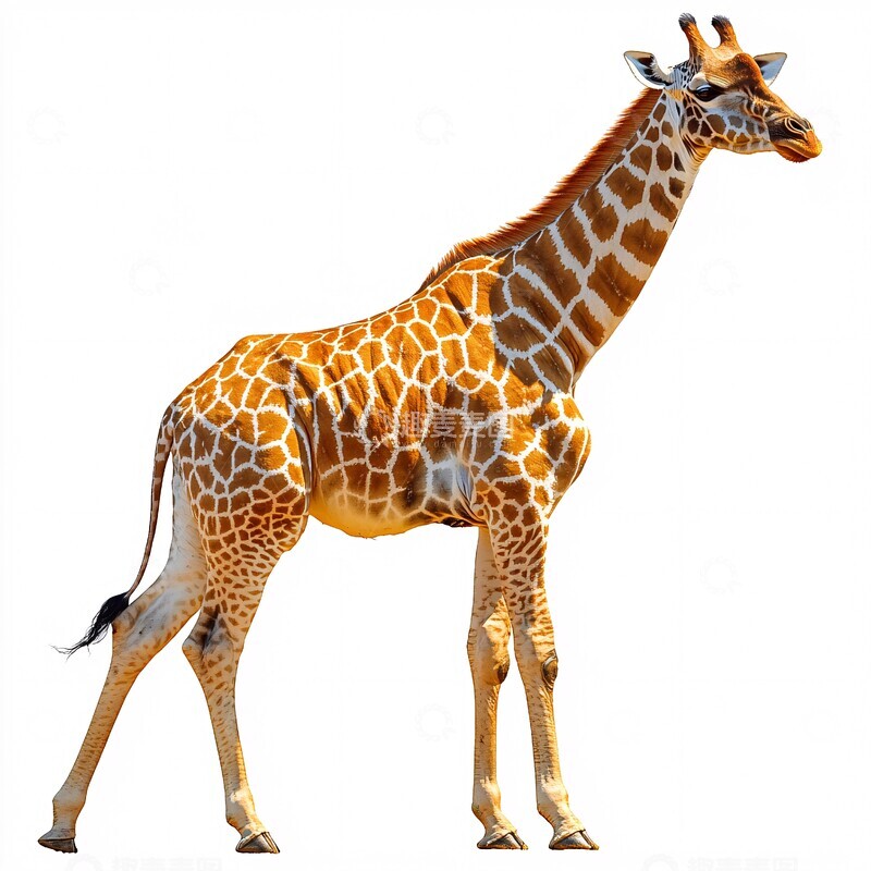 高清大图下载【趣麦麦图】长颈鹿前腿伸展坐姿2