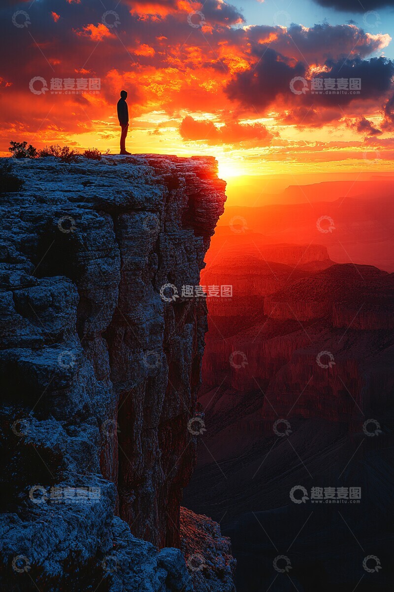 高清大图下载【趣麦麦图】日出时的人影1