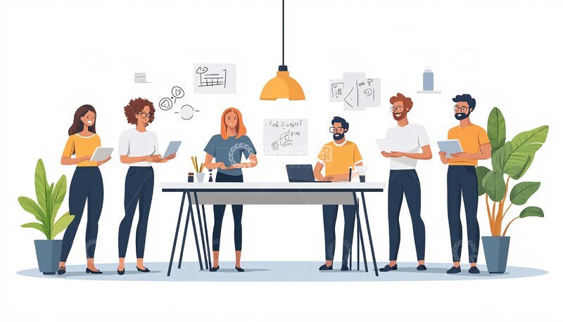 高清大图下载【趣麦麦图】团队创意协作