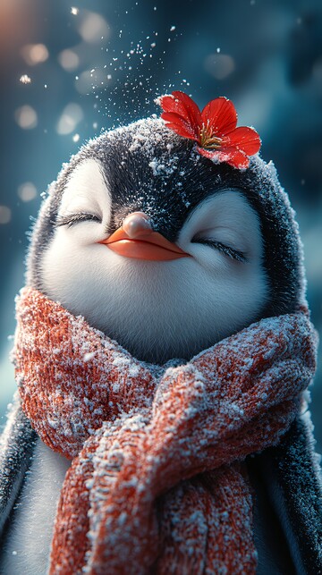 小企鹅雪洞惊醒